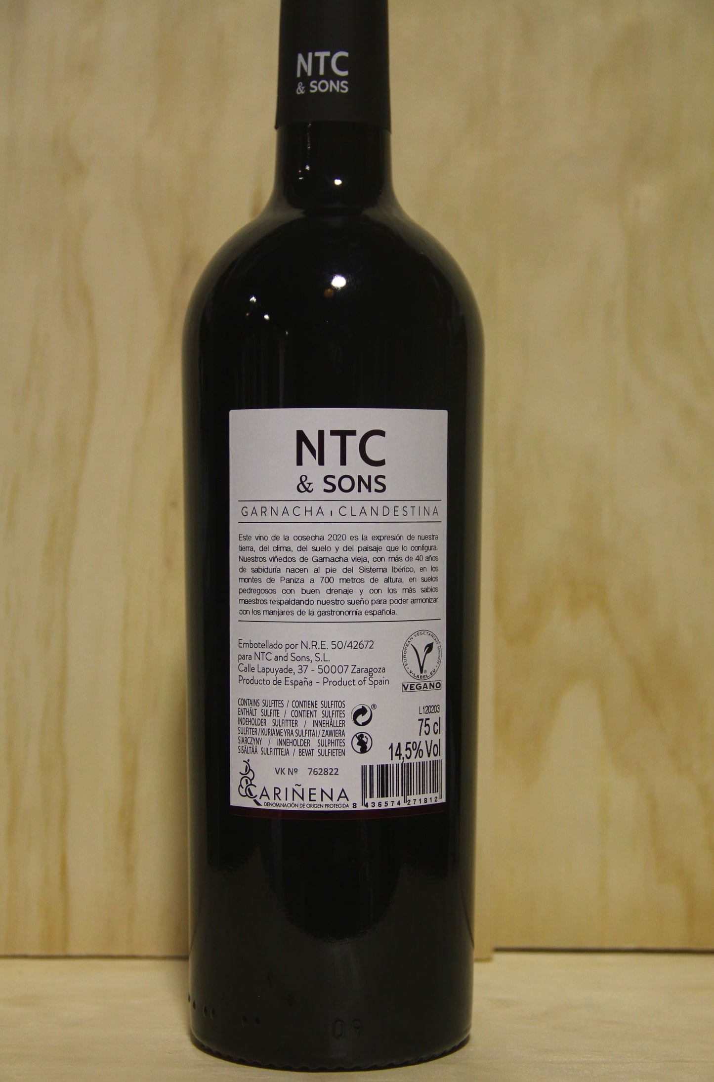 VINO GARNACHA CLANDESTINO (6 botellas)